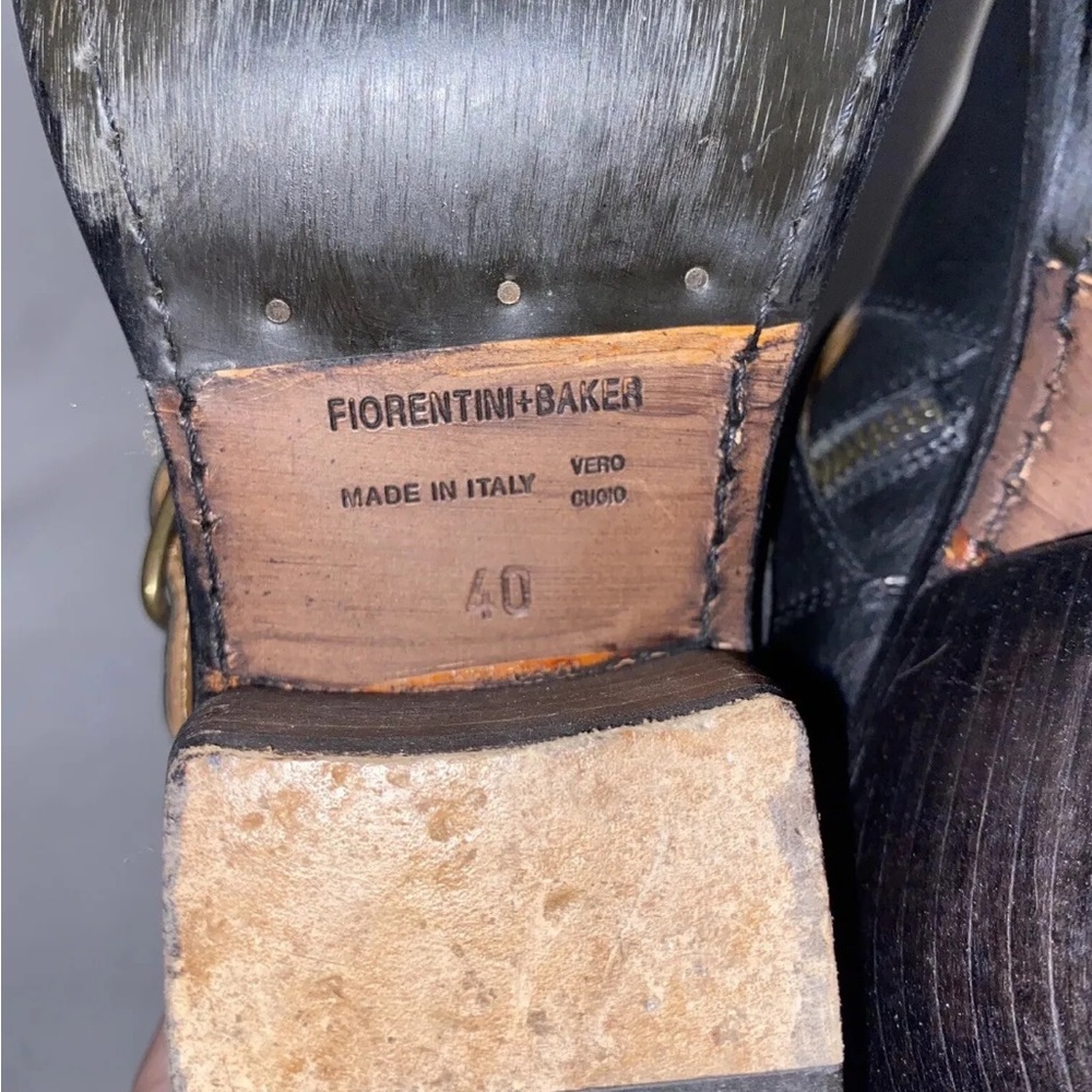 Fiorentini+Baker Mix Mik Moto Black Leather Boots 40/10. Fit true to size - Picture 9 of 16
